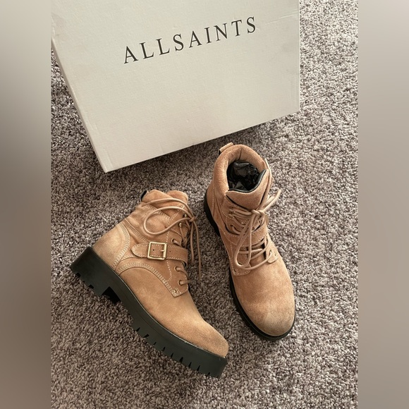 All Saints Shoes - All Saints Paulina Suede Buckle Boot New